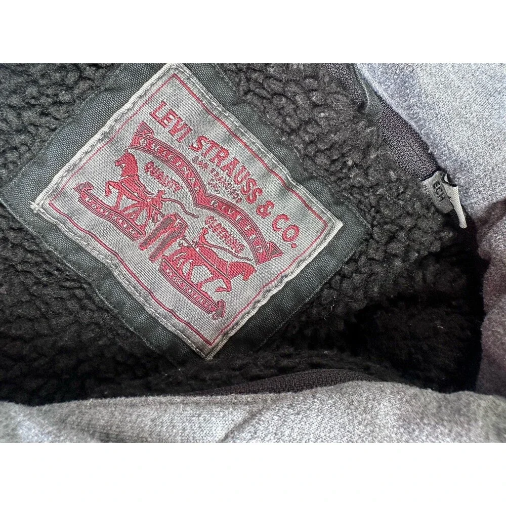 Levi Strauss & Co Mens Hooded Lined Military Jacket Full Zip Snap XS olive Green